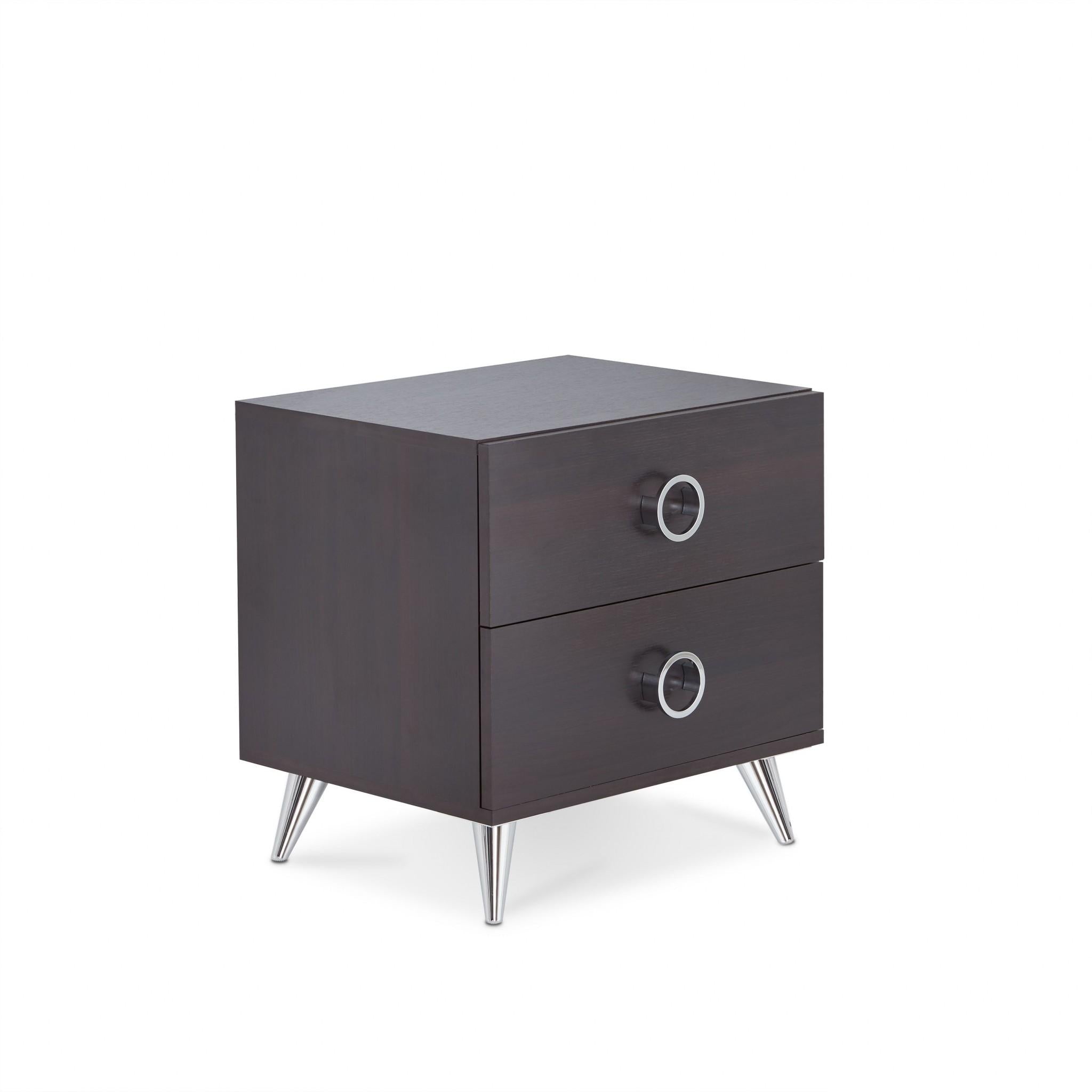 Espresso Wood Finish Rectangular Night Stand