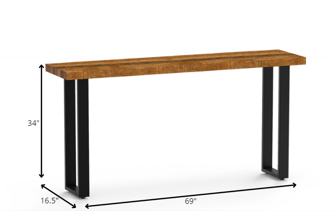 Modern Rustic Real Wood Console or Sofa Table