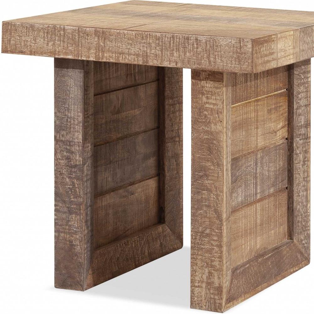 Solid Wood Butcher Block Style End or Side Table