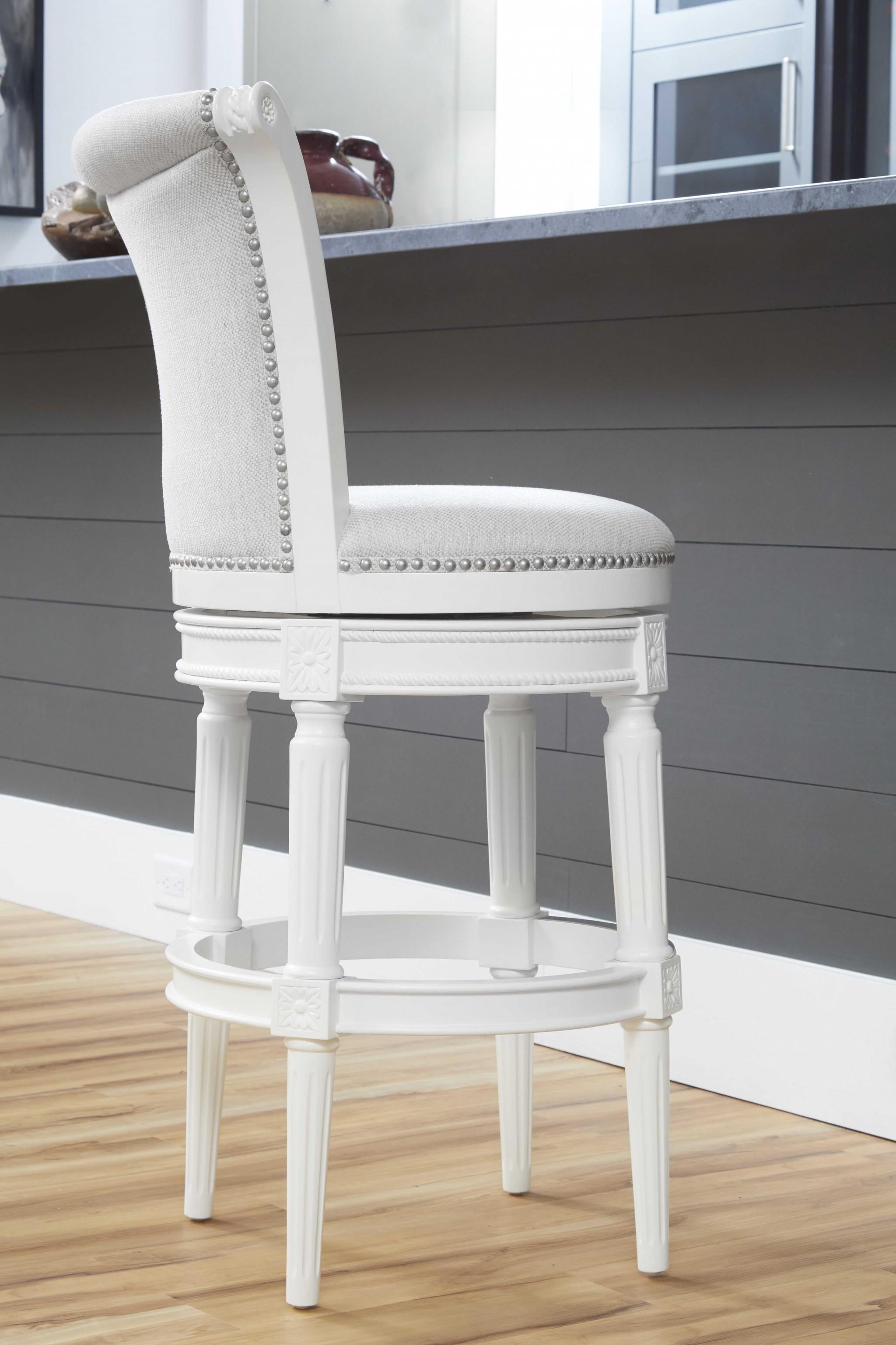 Modern Farmhouse White Swivel Bar Stool