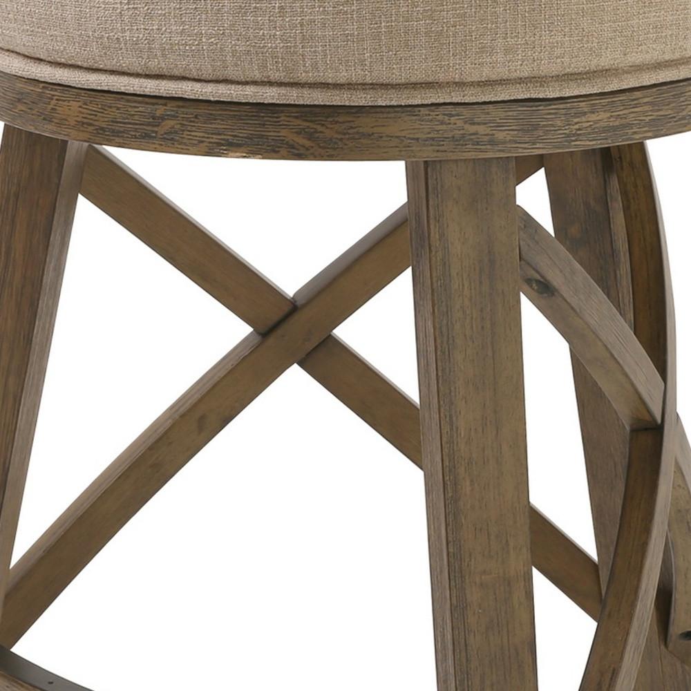 Counter Height Cream Modern Round Three Leg Stool