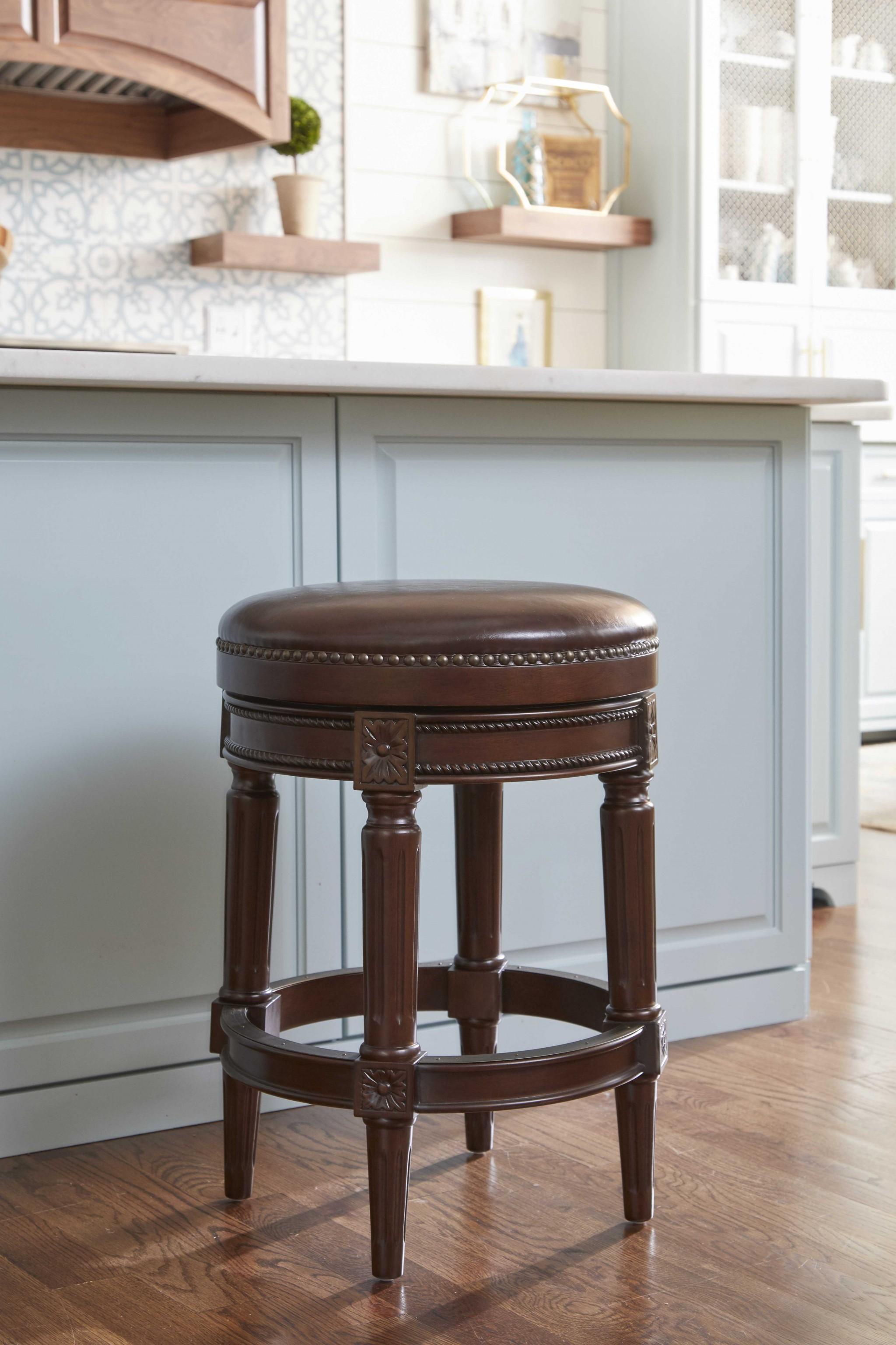 Counter Height Stool in Distressed Walnut Finished