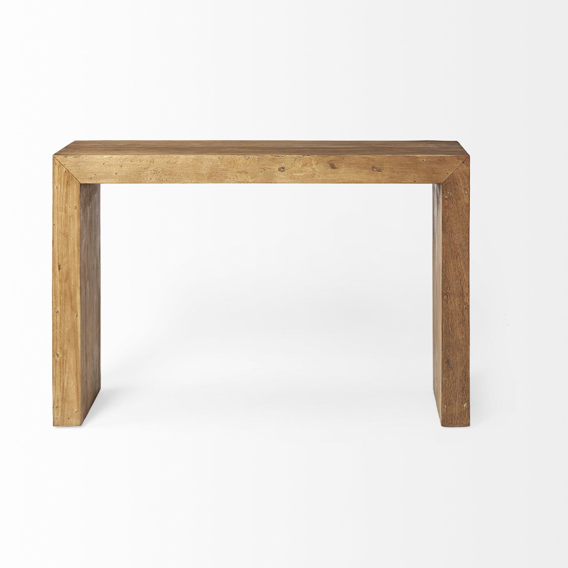 Rectangle Brown Wooden Console Table