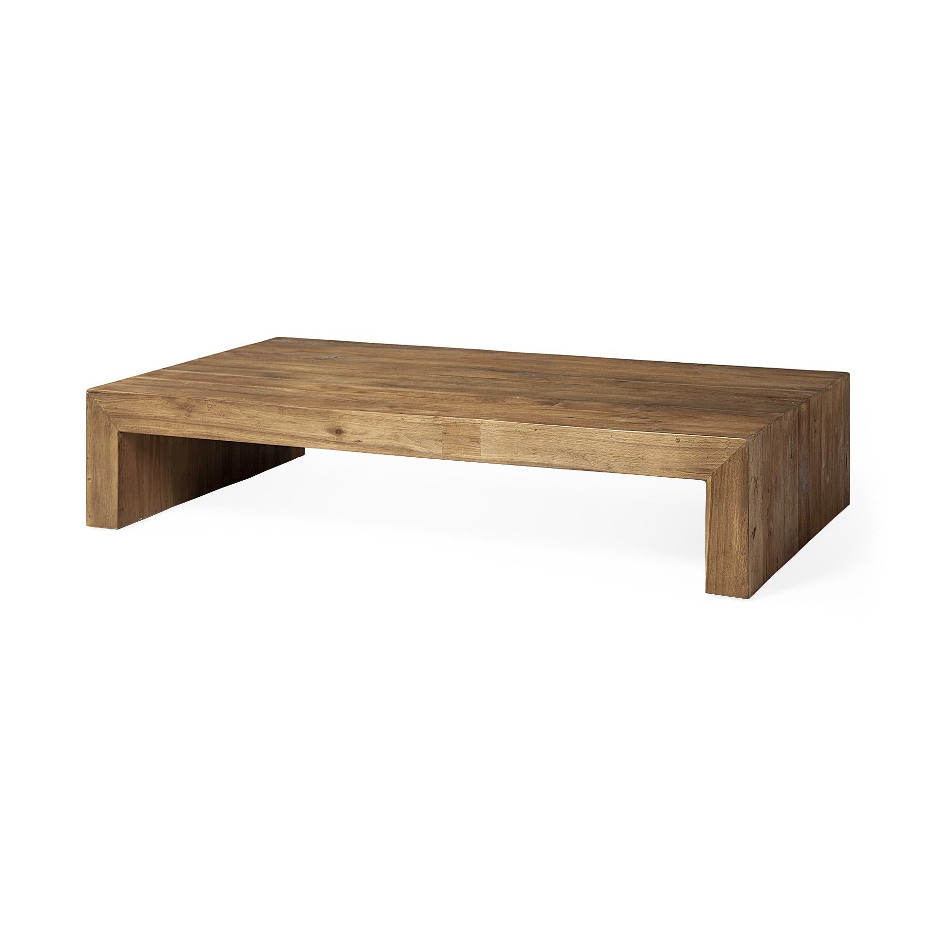 Rectangle Brown Wooden Coffee Table