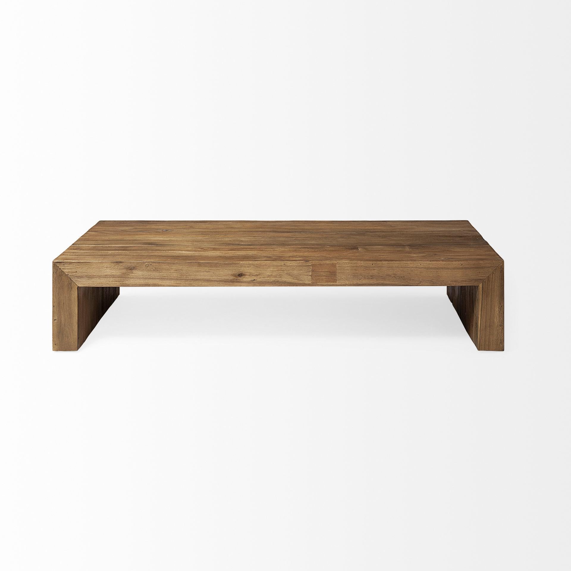 Rectangle Brown Wooden Coffee Table