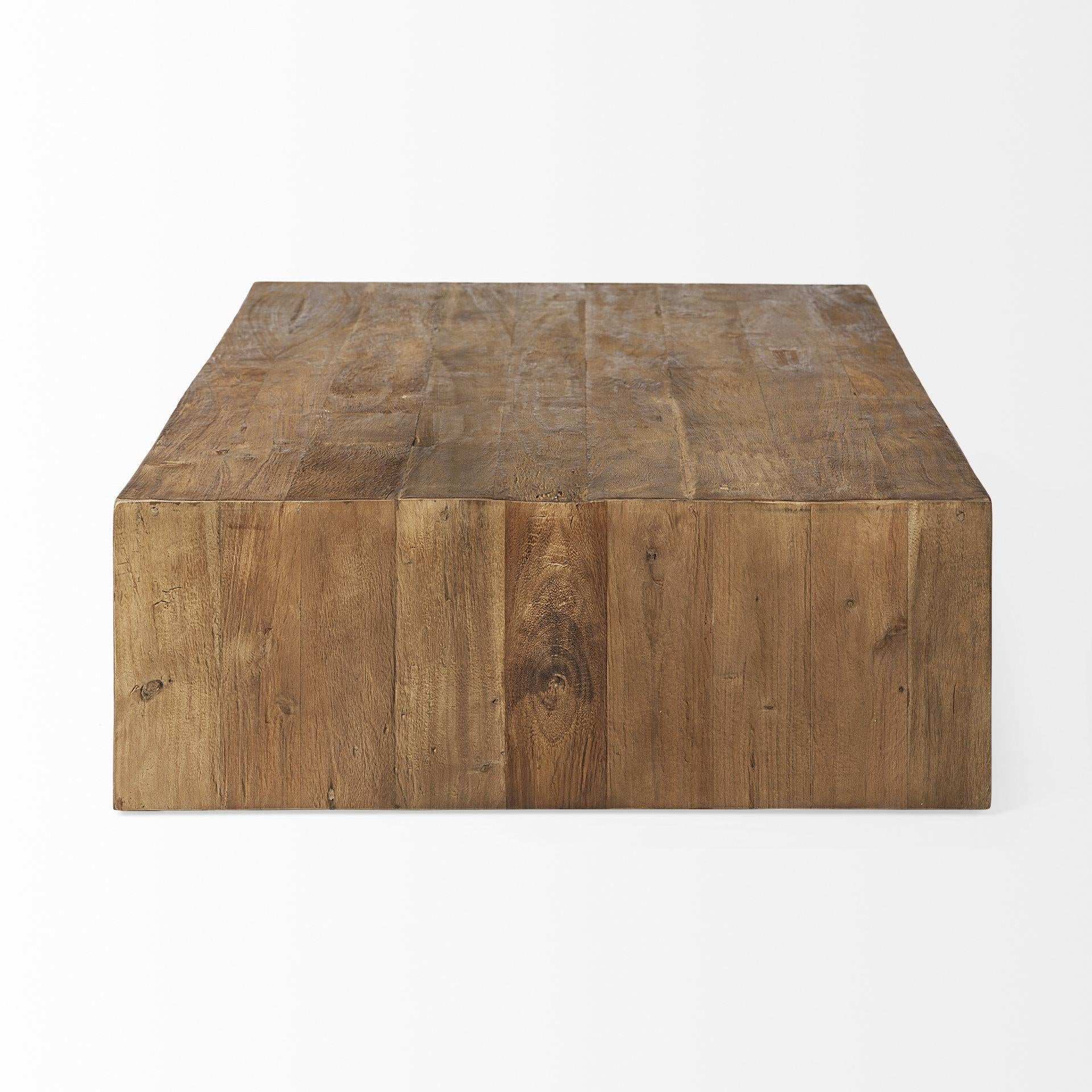 Rectangle Brown Wooden Coffee Table