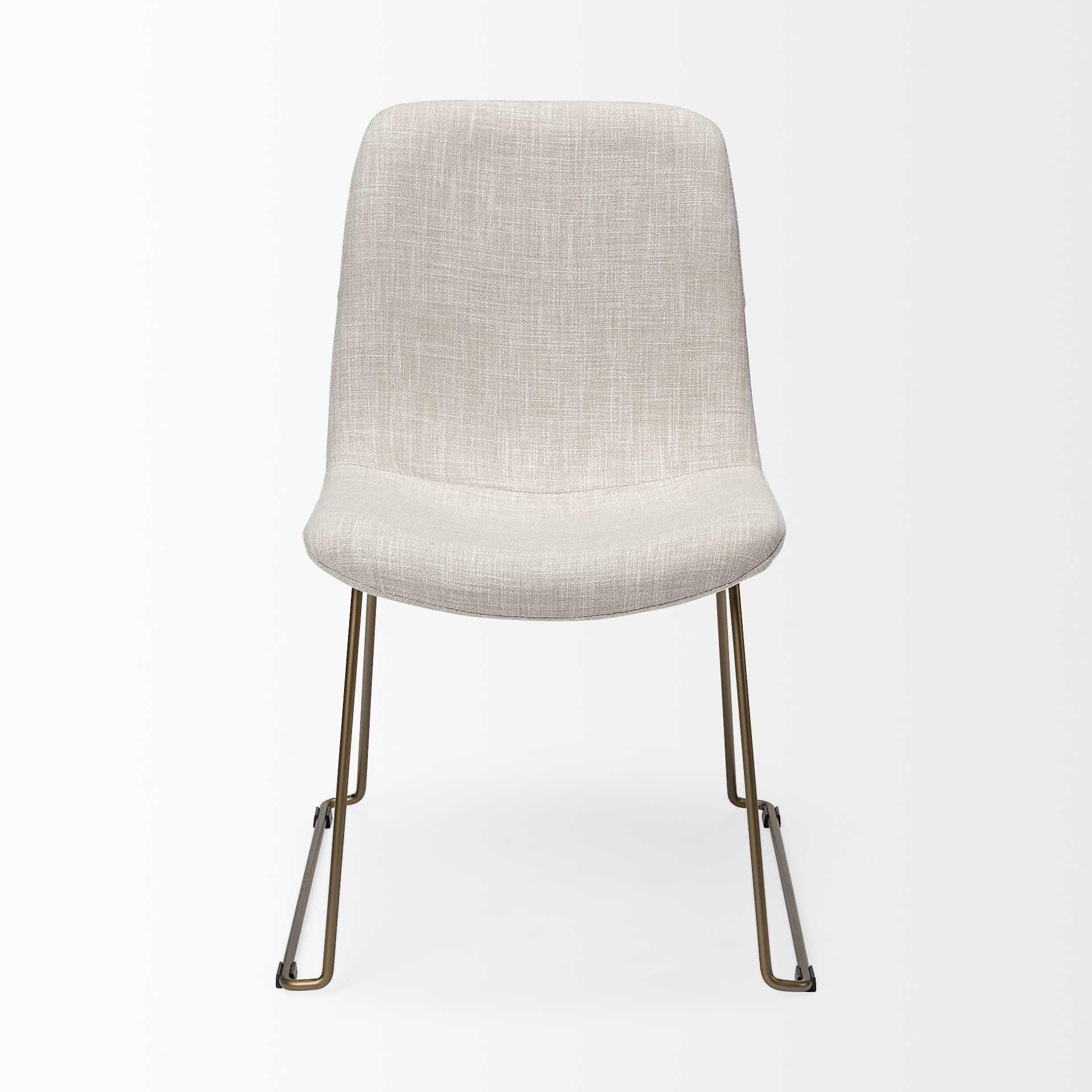 Cream Fabric Seat with Gold Metal Frame Dining Chair