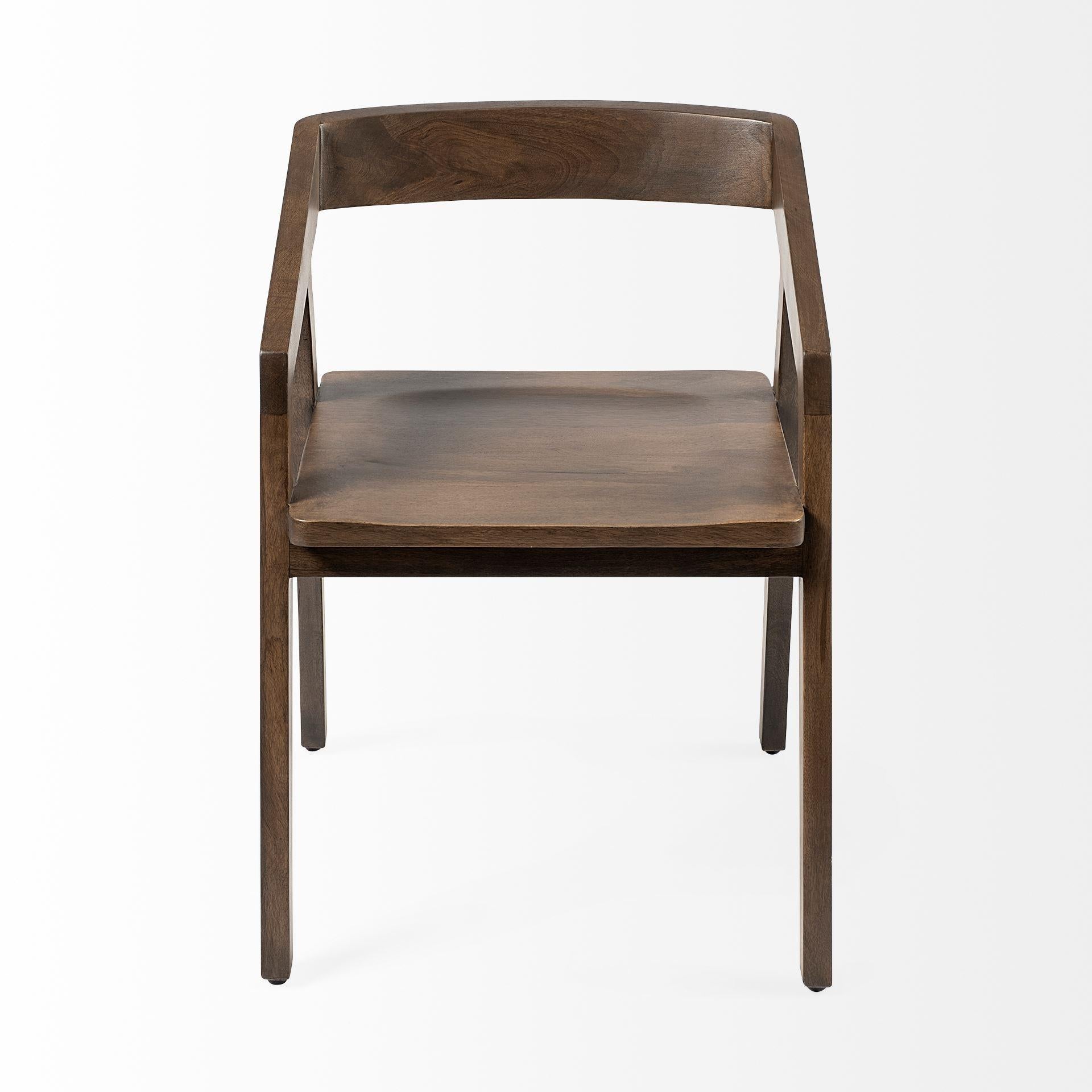 Brown Solid Wood Dining Chair