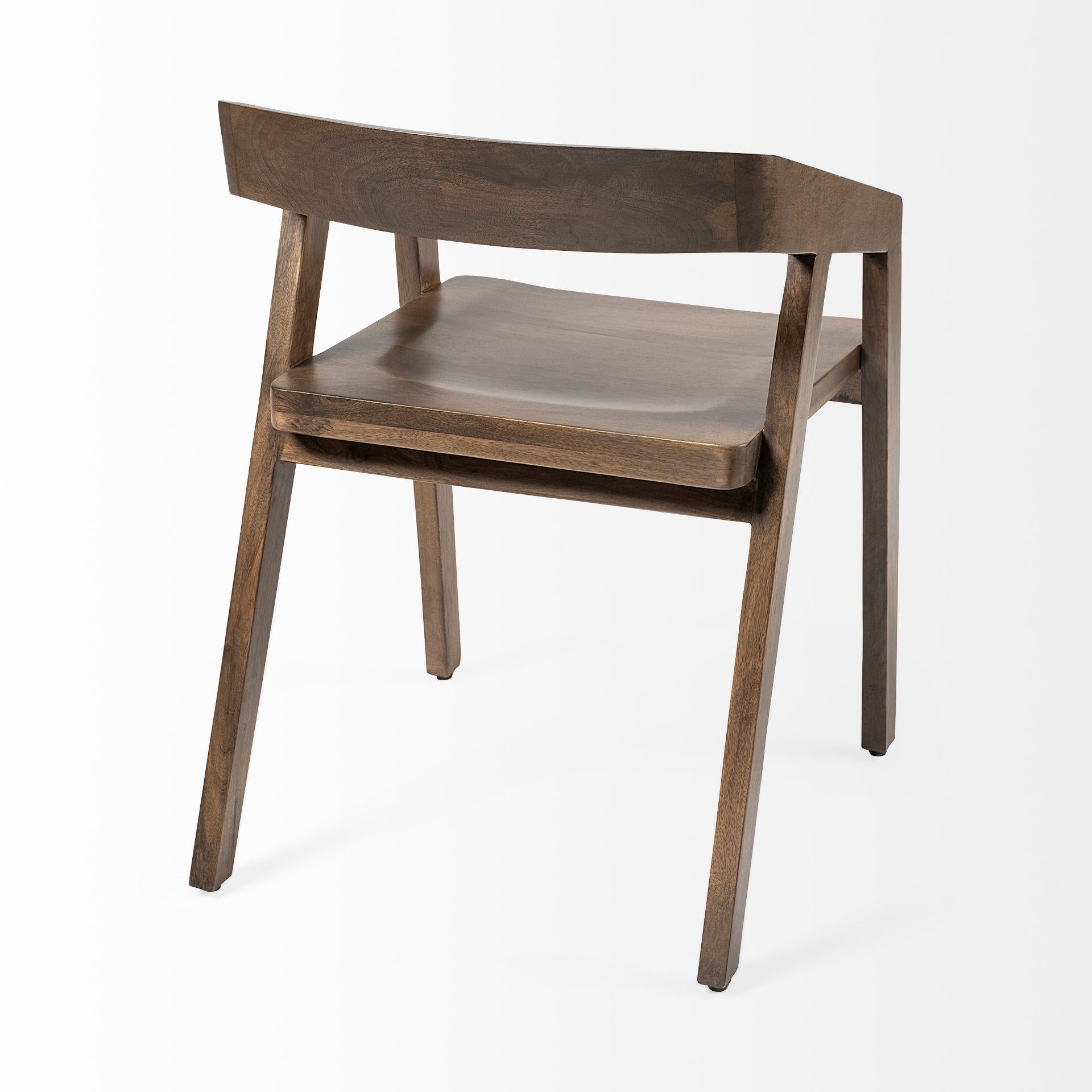 Brown Solid Wood Dining Chair