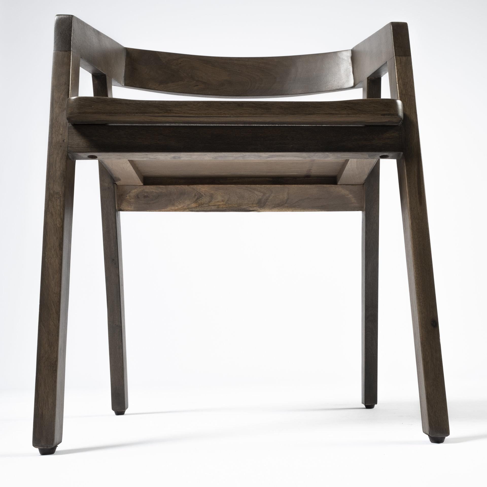 Brown Solid Wood Dining Chair