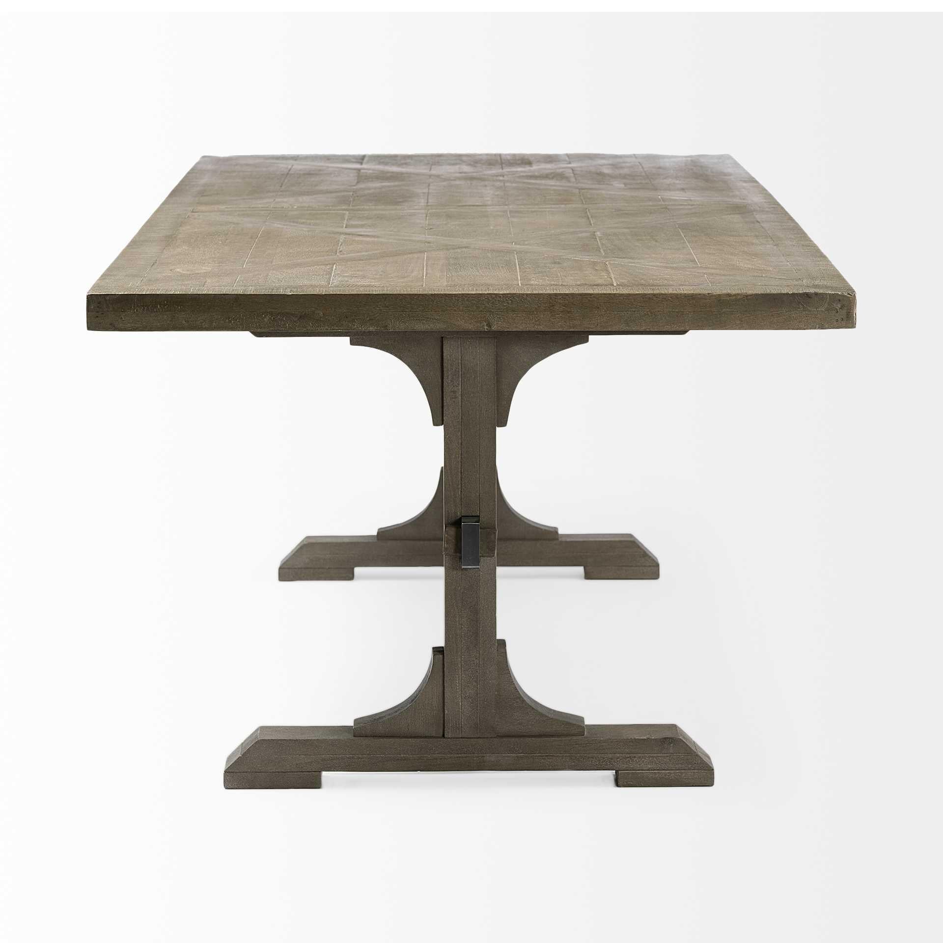 84x40 Grey Solid Wood Top and Base Dining Table