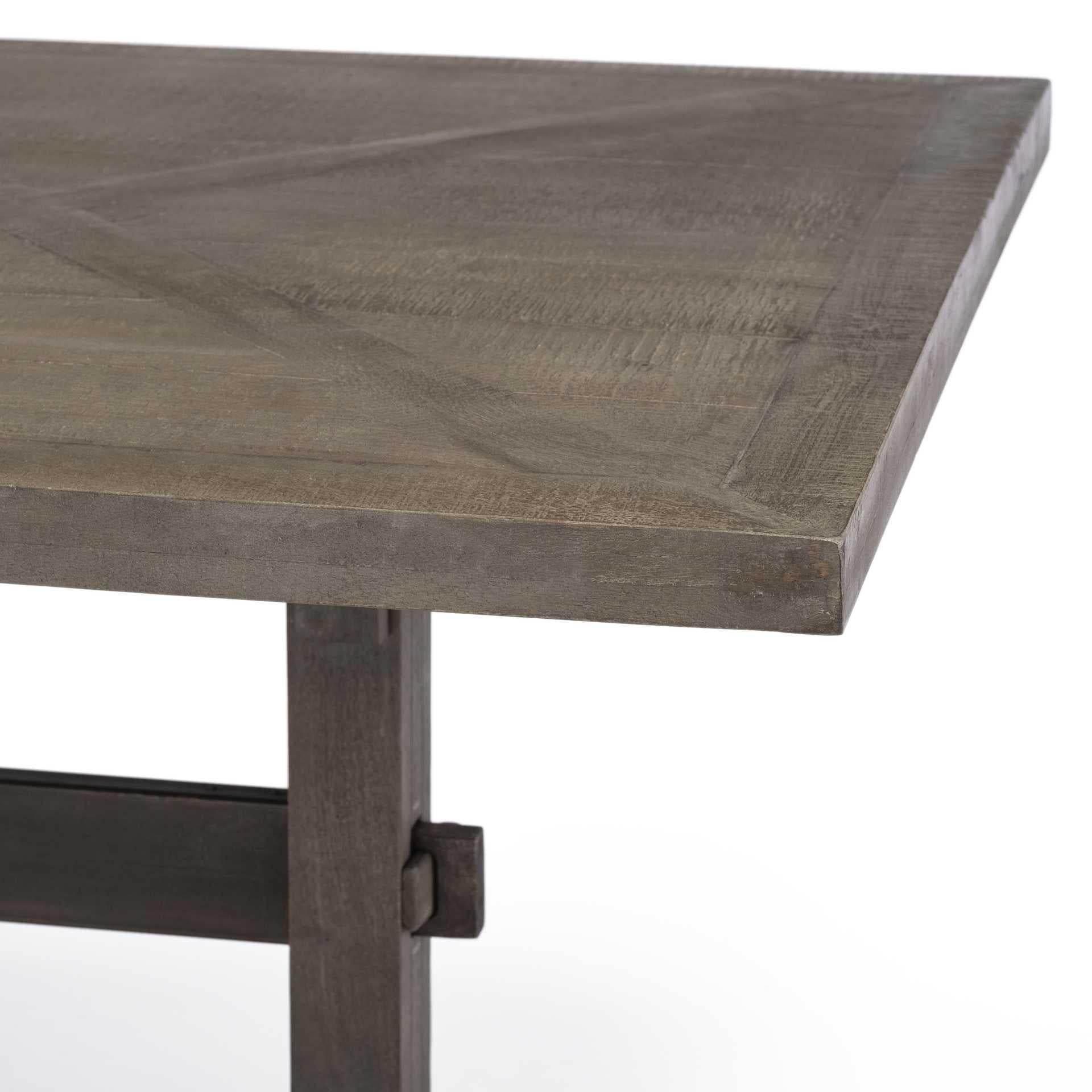 84x40 Grey Solid Wood Top and Base Dining Table