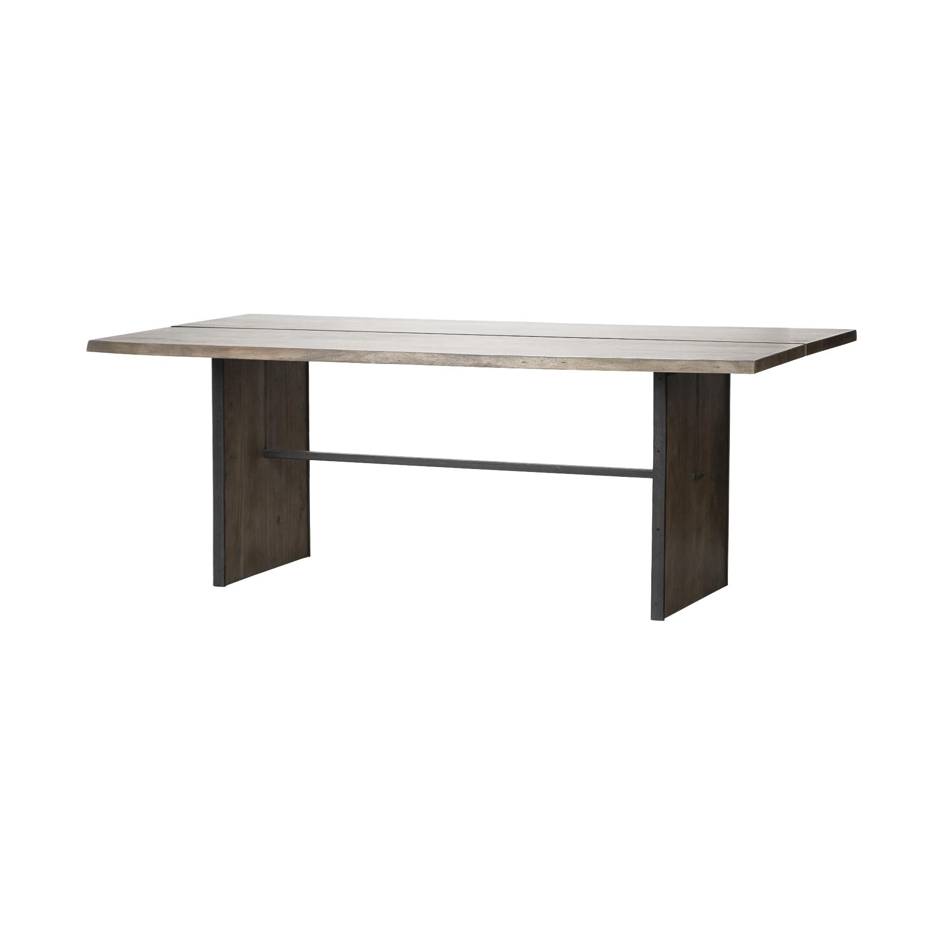 84x38 Brown Solid Wood Top and Base Dining Table