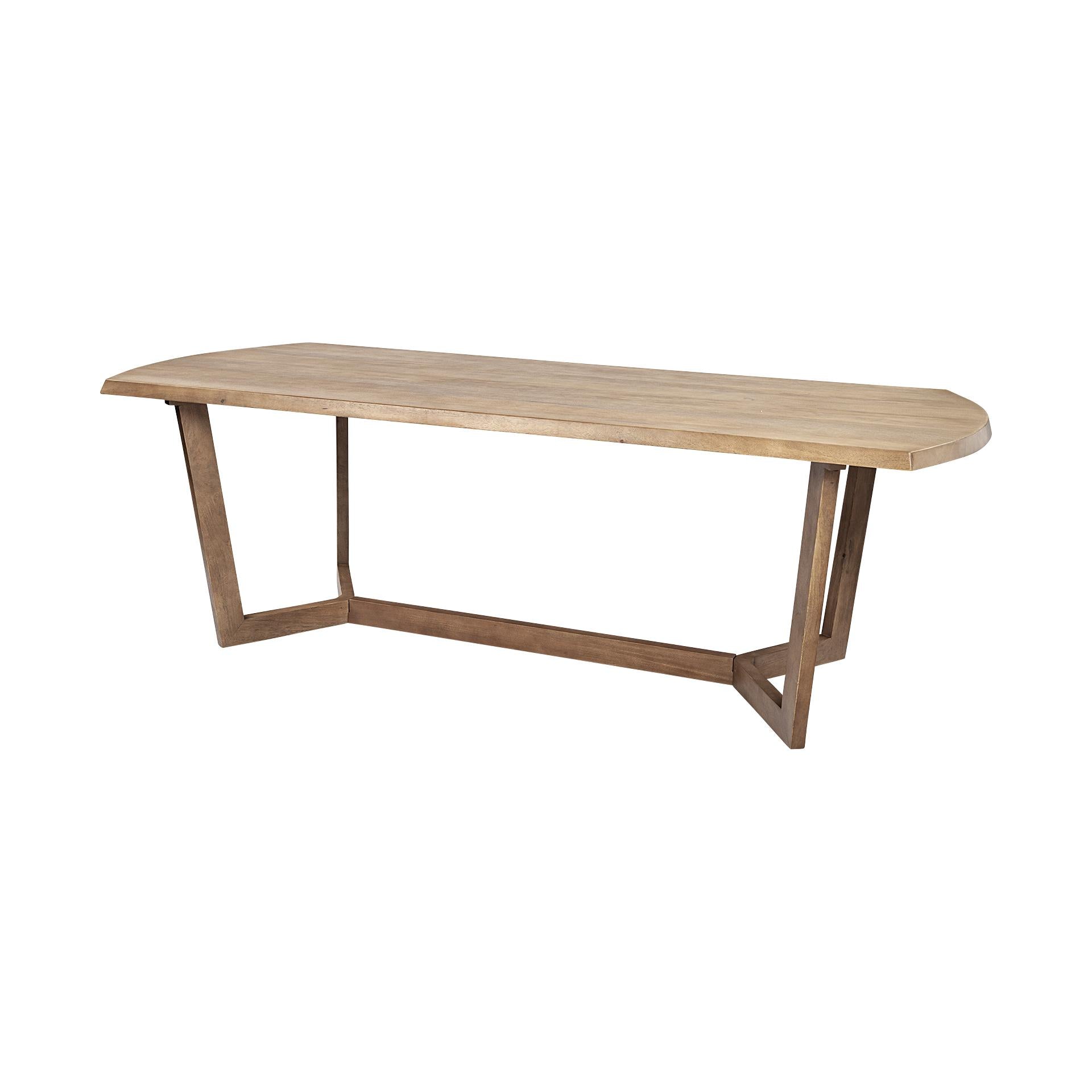 91.5x38 Rectangular Brown Solid Wood Top and Base Dining Table