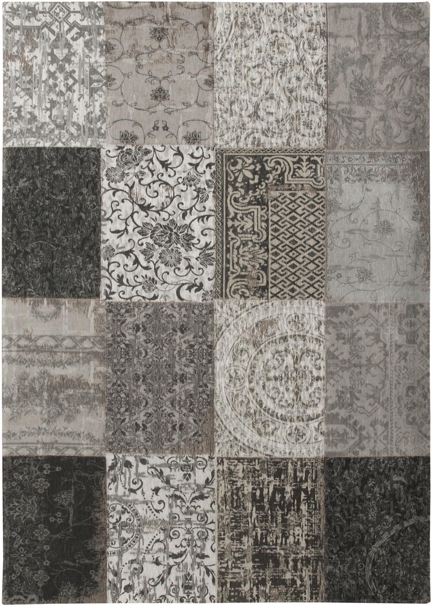 9' x 11' Black White and Grey Patchwork Design Area Rug