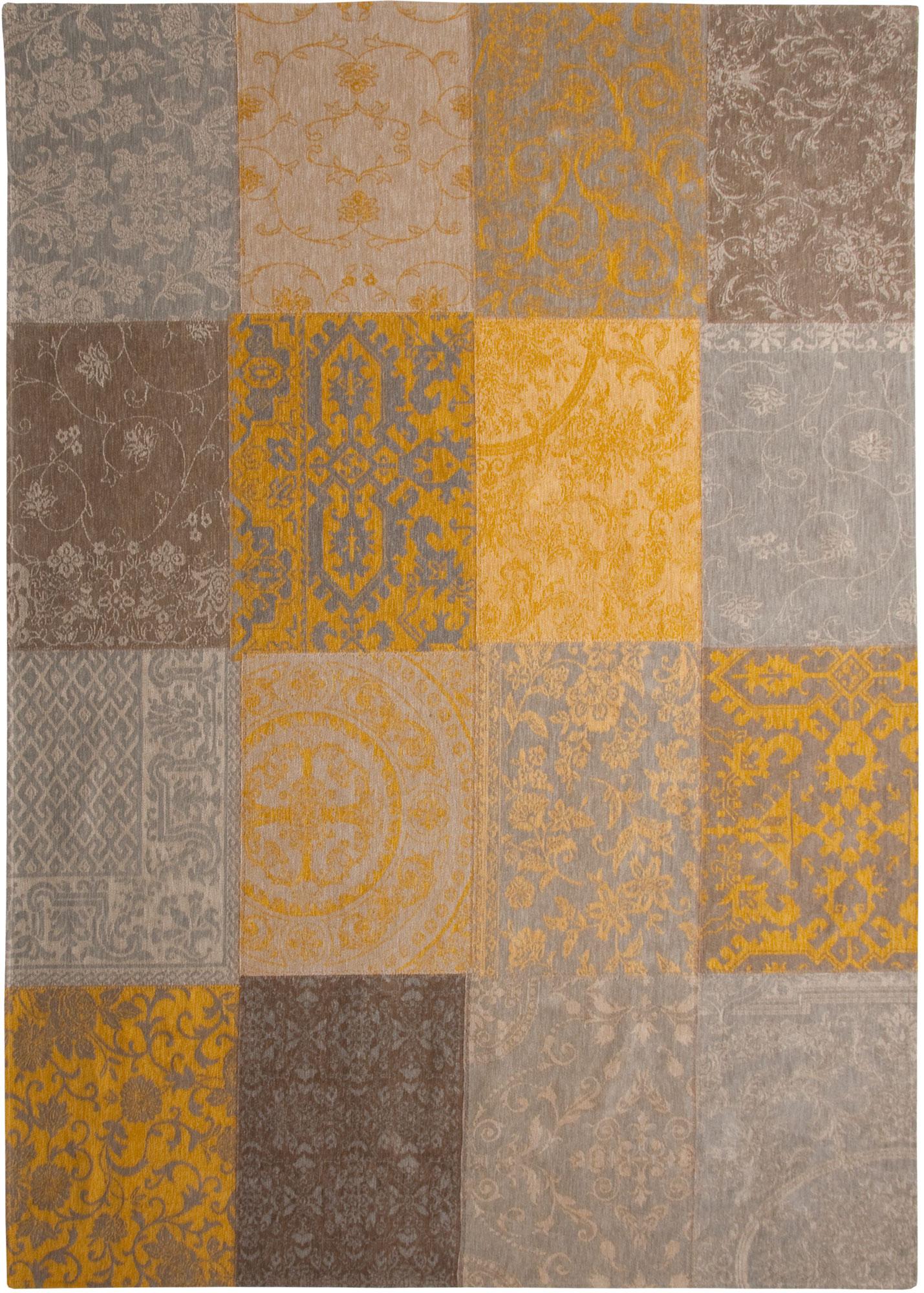 5' x 7' Yellow and Gray Patchwork Design Area Rug Default Title