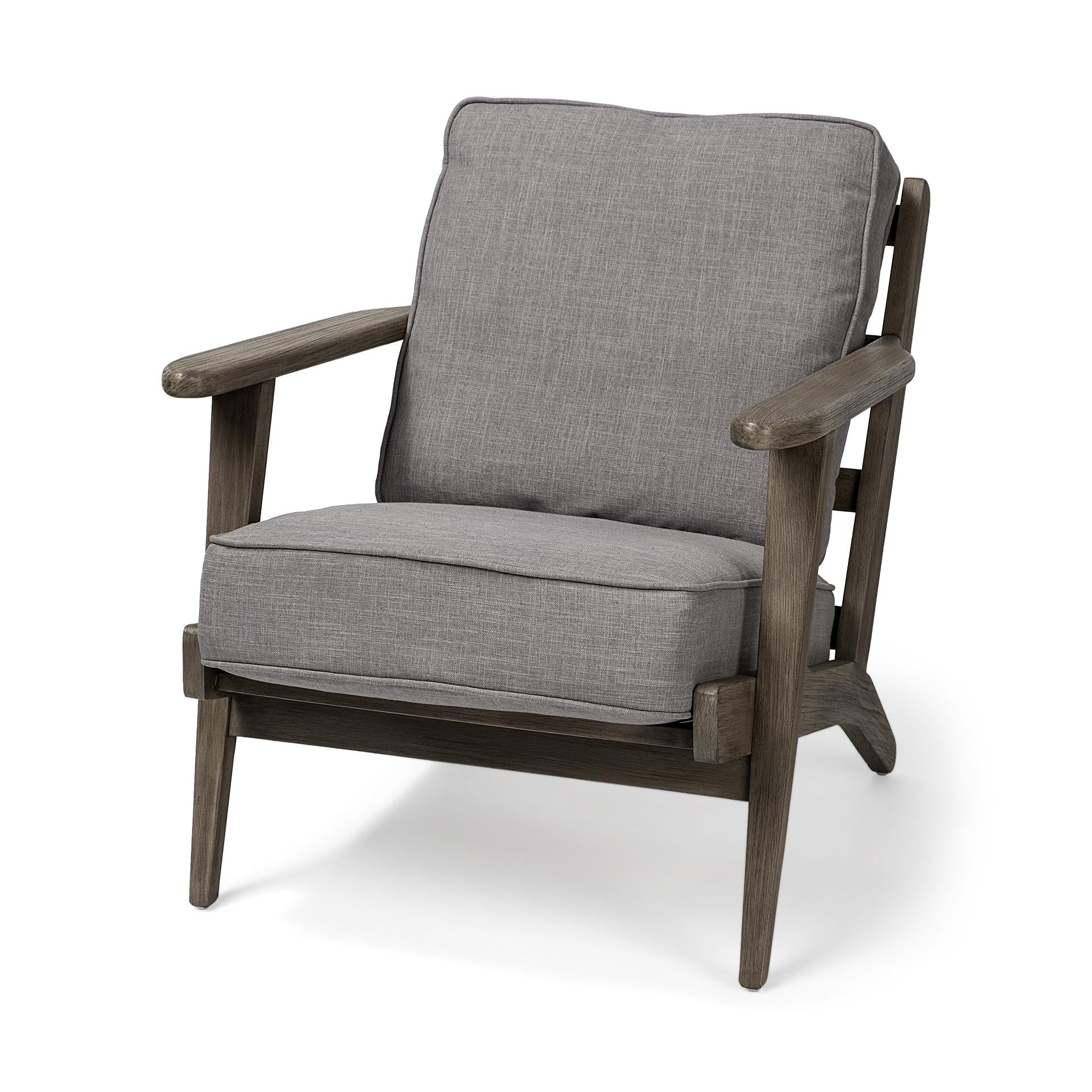 Flint Gray Fabric Accent Chair with Covered Wooden Frame