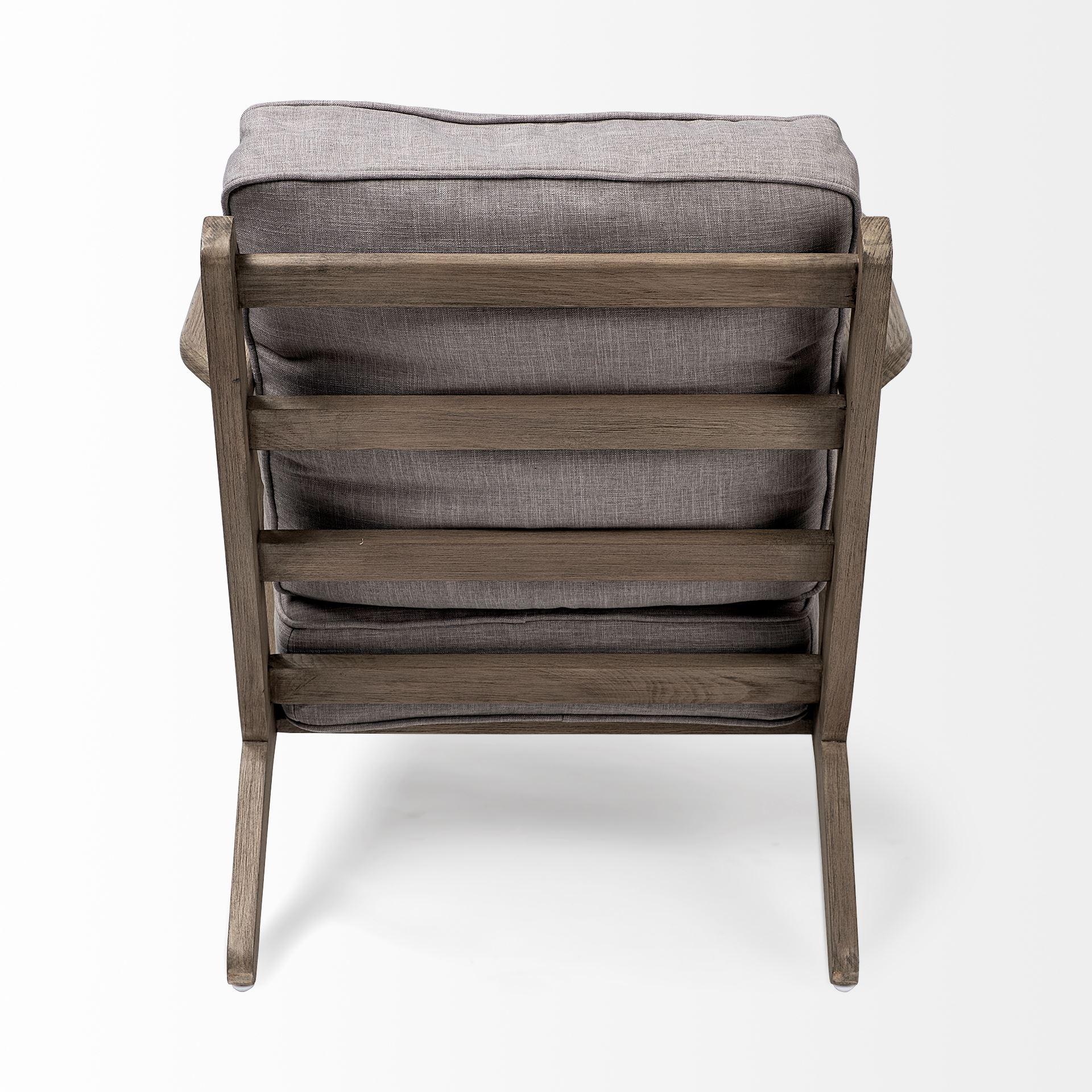 Flint Gray Fabric Accent Chair with Covered Wooden Frame