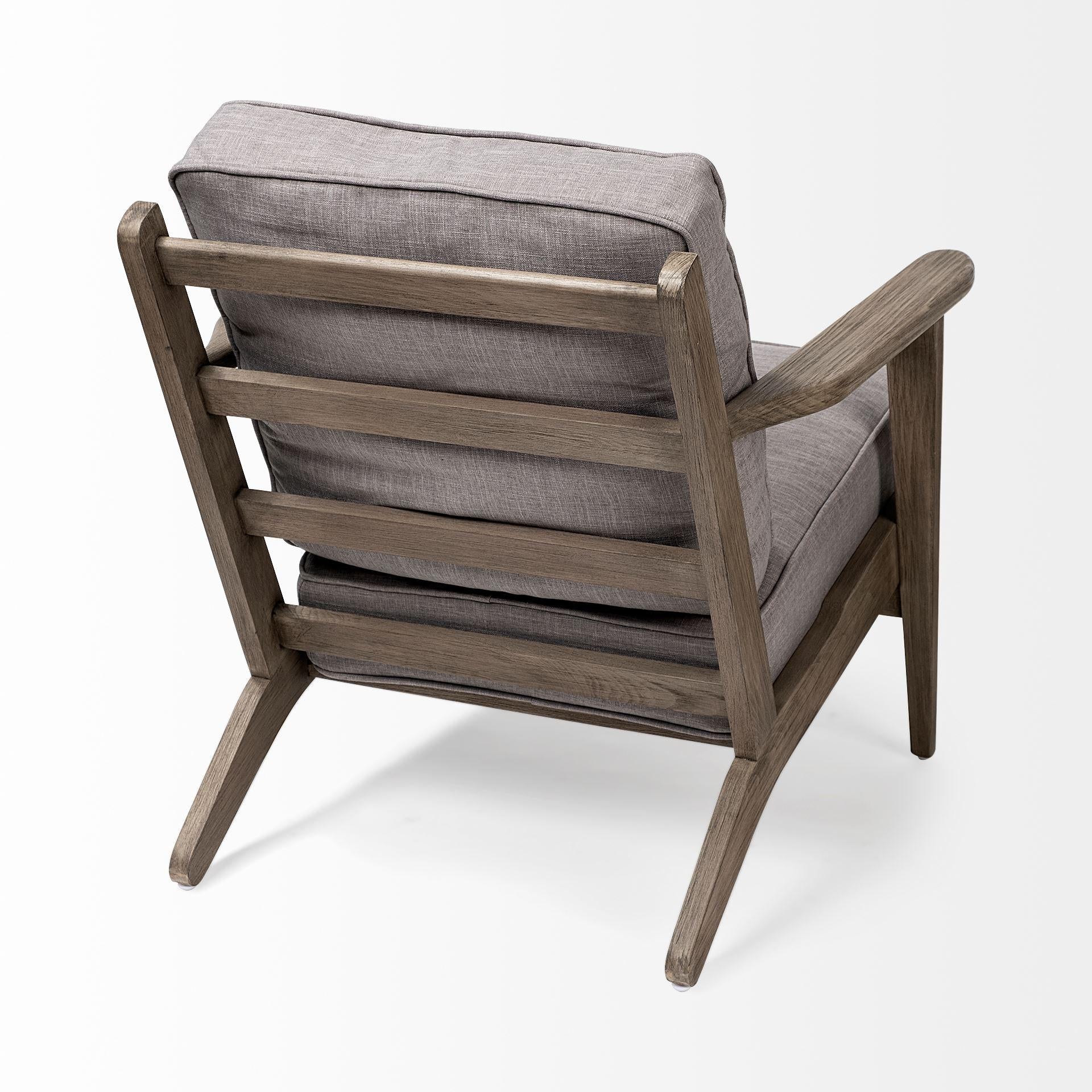 Flint Gray Fabric Accent Chair with Covered Wooden Frame