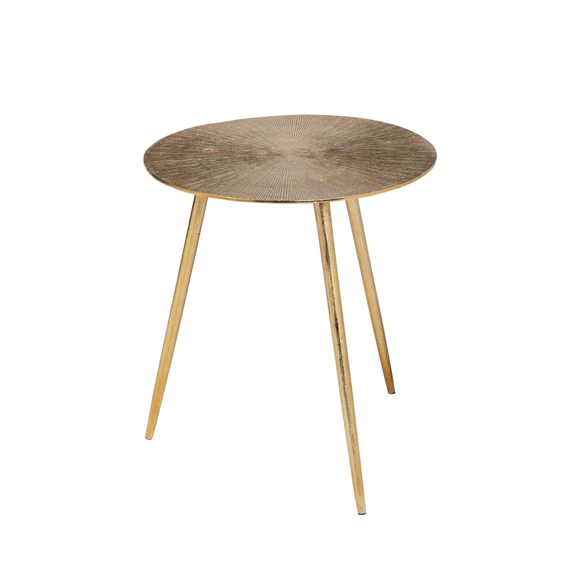 Medium Gold Finish Round Starburst Accent Table