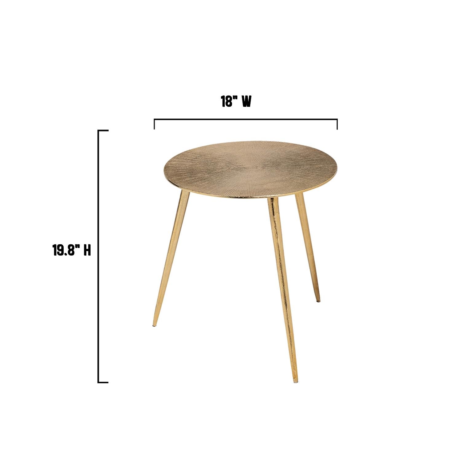 Medium Gold Finish Round Starburst Accent Table