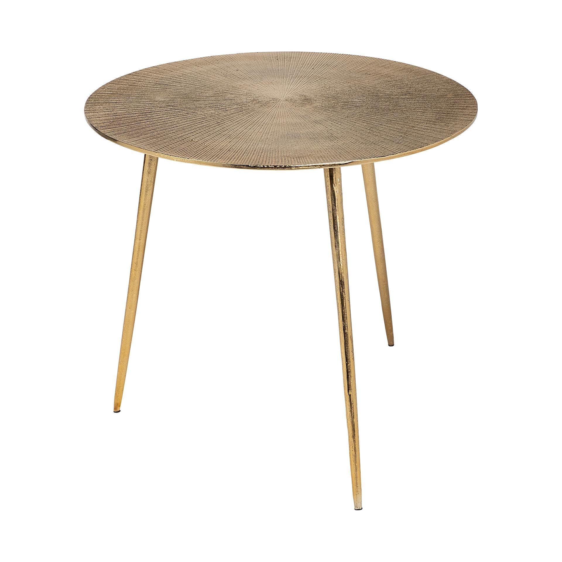 Large Gold Finish Round Starburst Accent Table