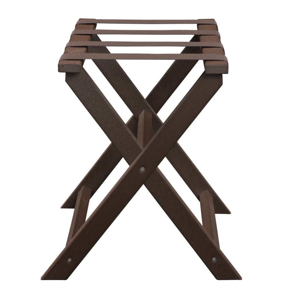 Earth Friendly Brown Folding Luggage Rack with Brown Straps Default Title