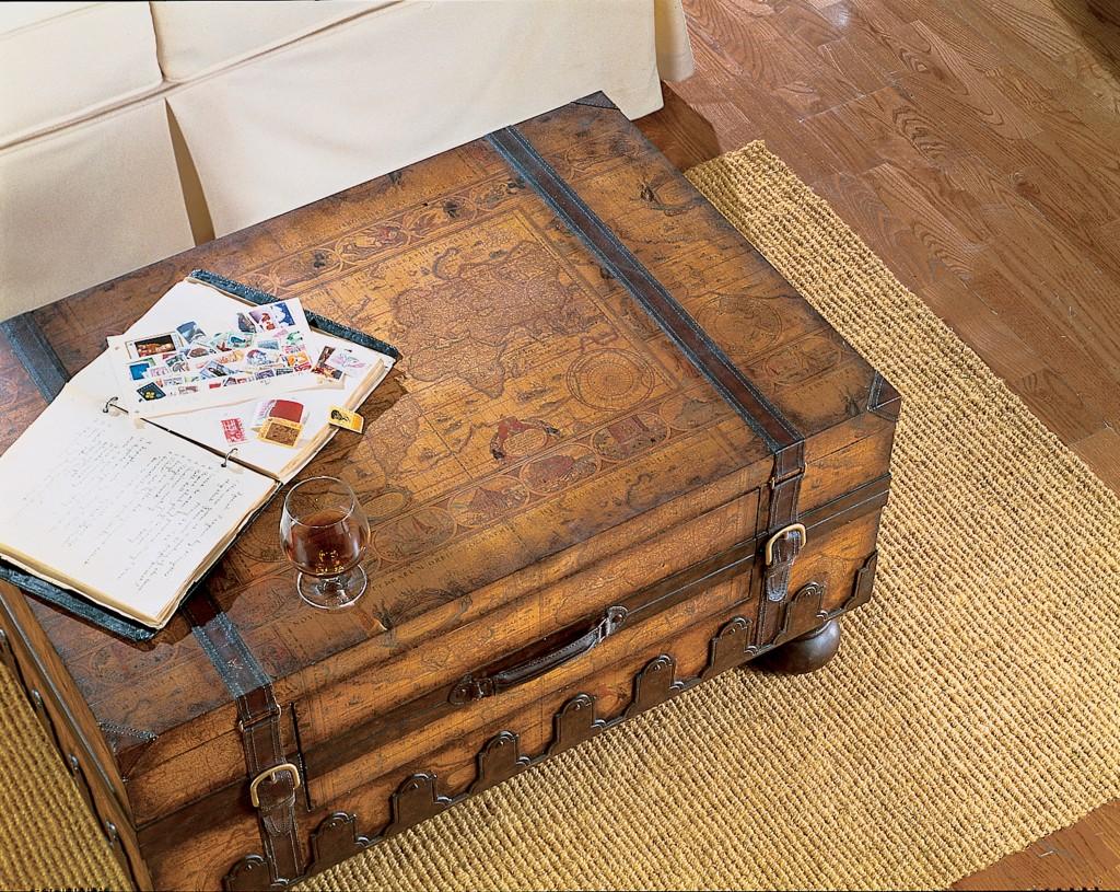 Old World Vintage Style Map Coffee Table Default Title