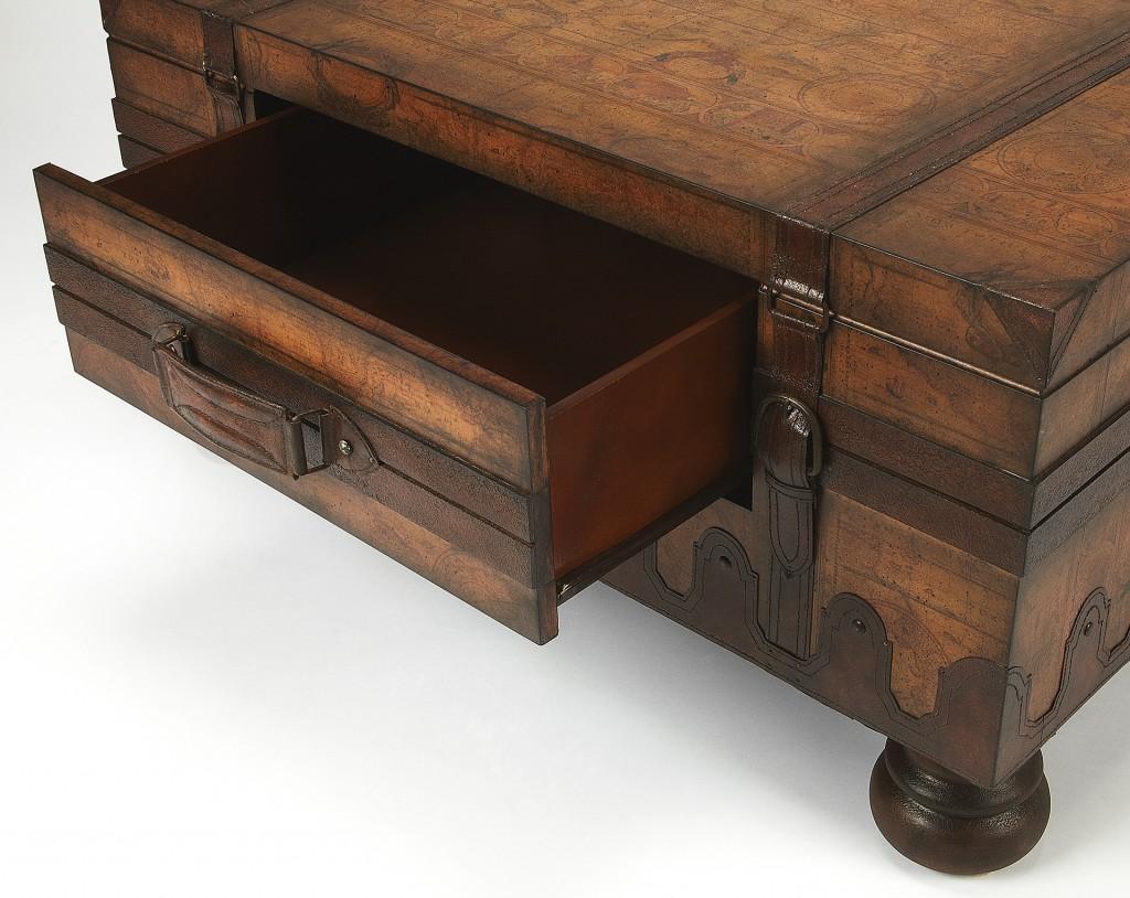 Old World Vintage Style Map Coffee Table Default Title