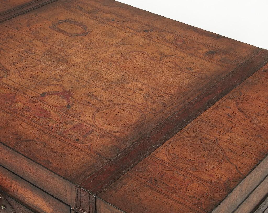 Old World Vintage Style Map Coffee Table Default Title