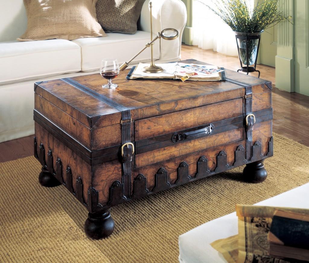 Old World Vintage Style Map Coffee Table Default Title