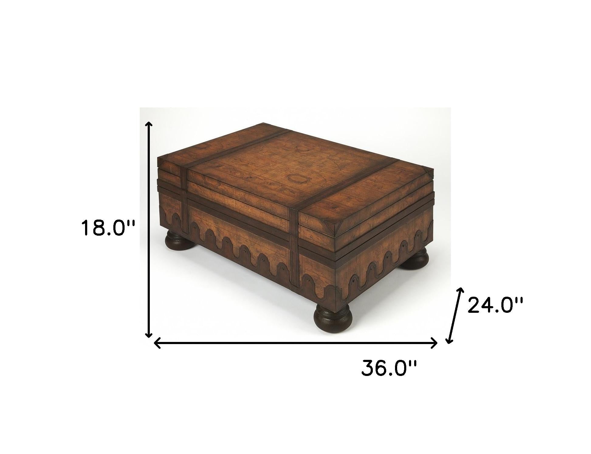 Old World Vintage Style Map Coffee Table Default Title