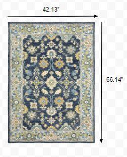 4'x6' Navy and Blue Bohemian Area Rug