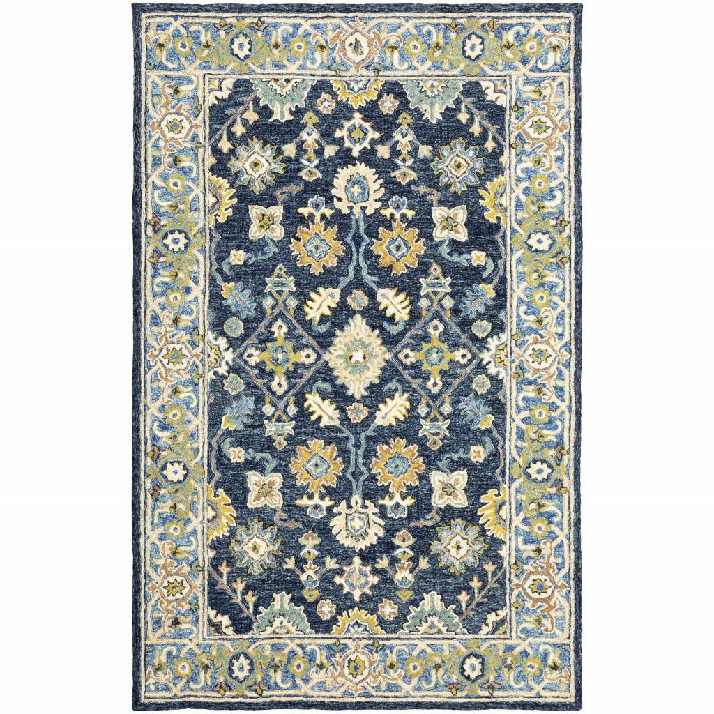 10'x13' Navy and Blue Bohemian Rug Default Title