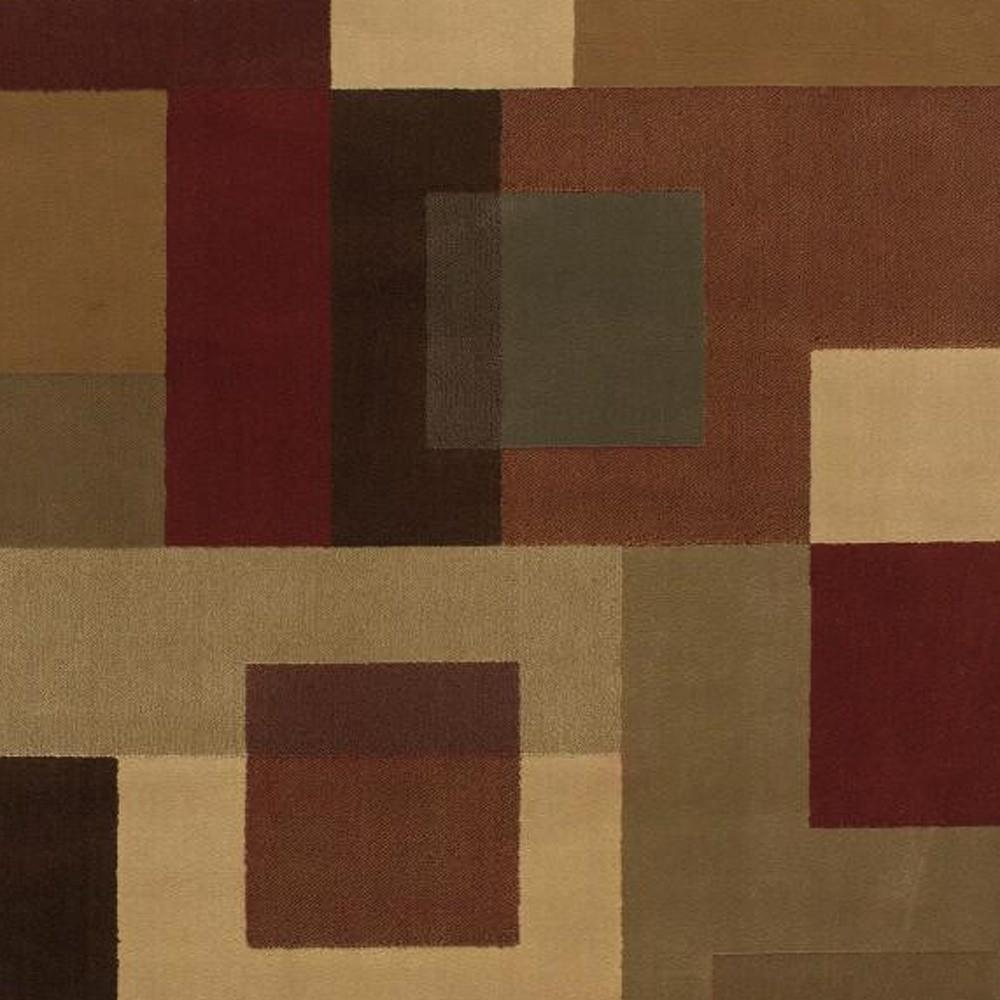 4'x6' Red and Tan Geometric Area Rug Default Title