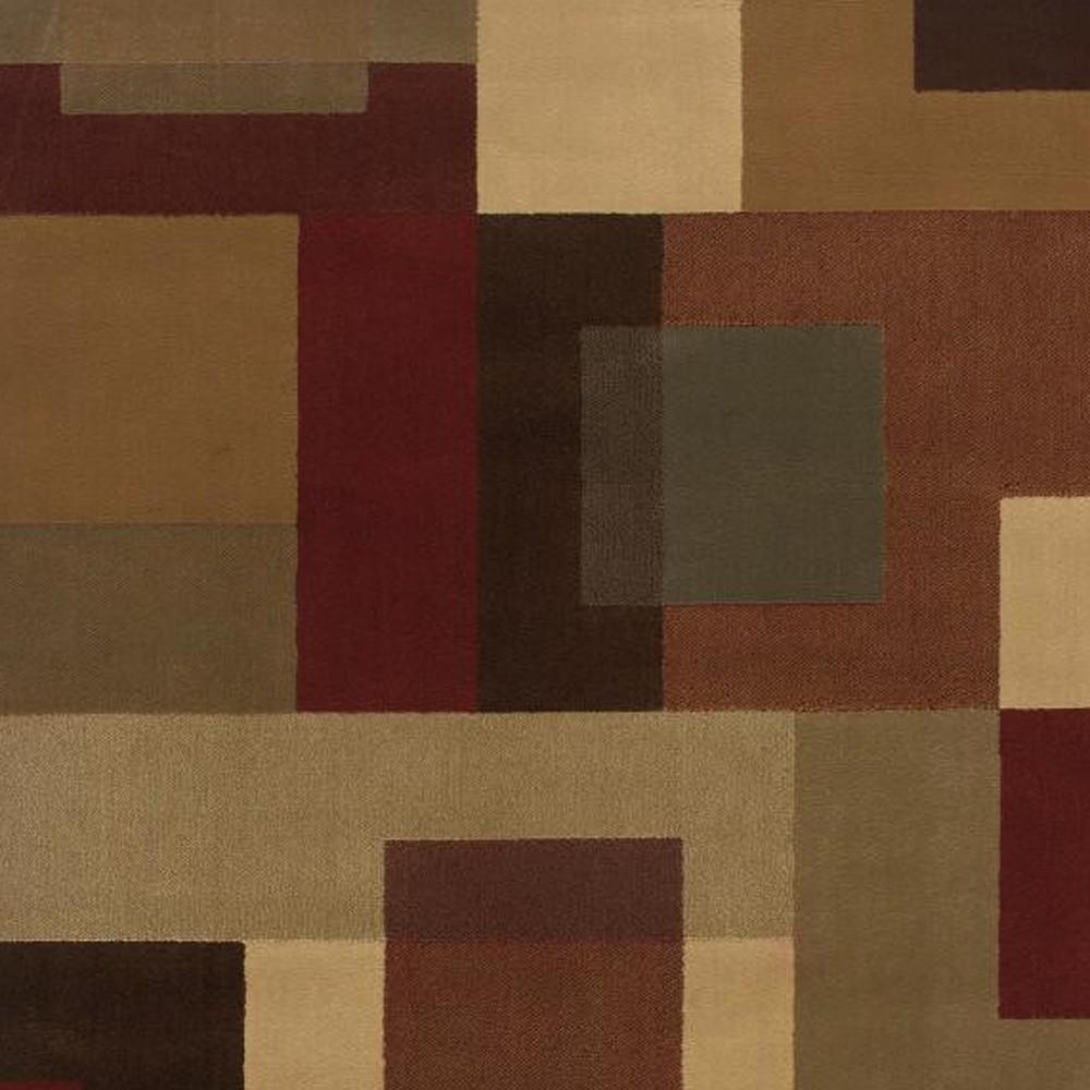 8'x10' Red and Tan Geometric Area Rug Default Title