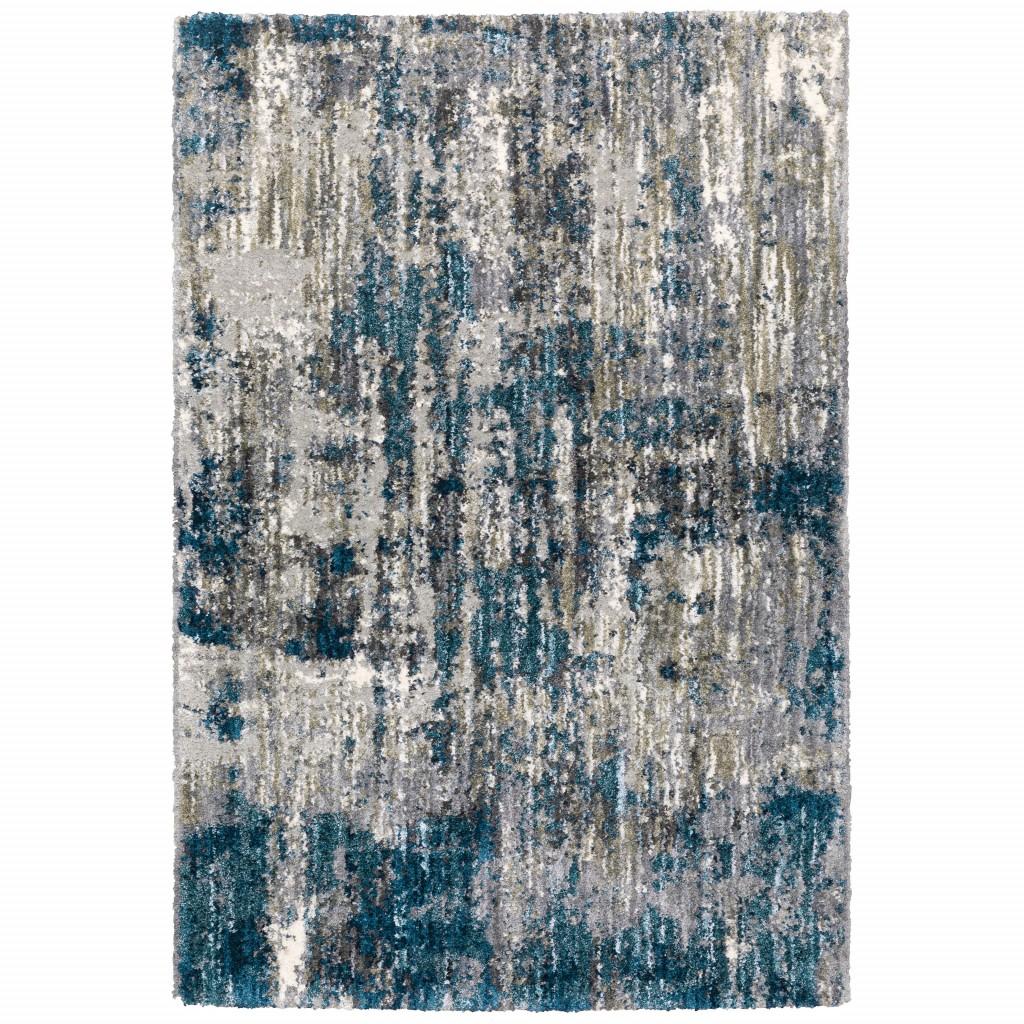 7'x9' Grey and Blue Grey Skies Area Rug Default Title