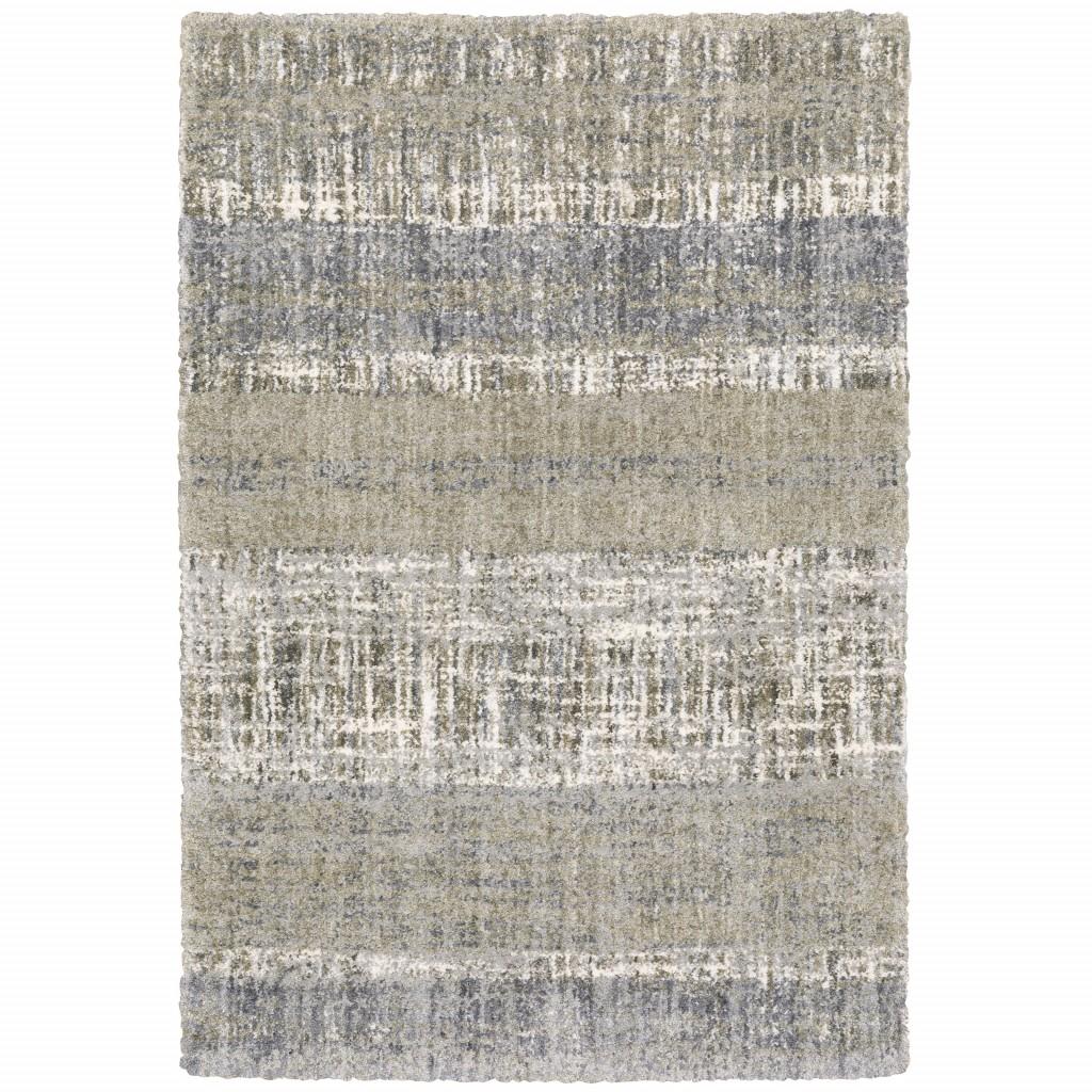 9'x12' Grey and Ivory Abstract Lines  Area Rug