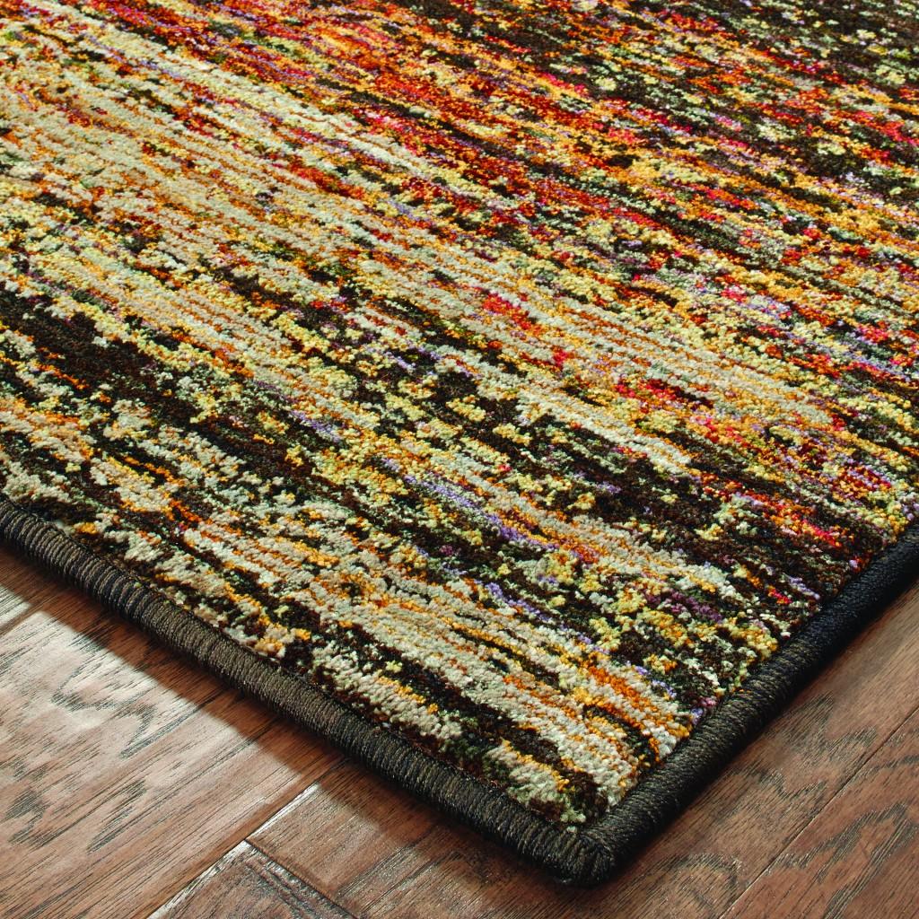 6'x9' Gold and Slate Abstract Indoor Area Rug