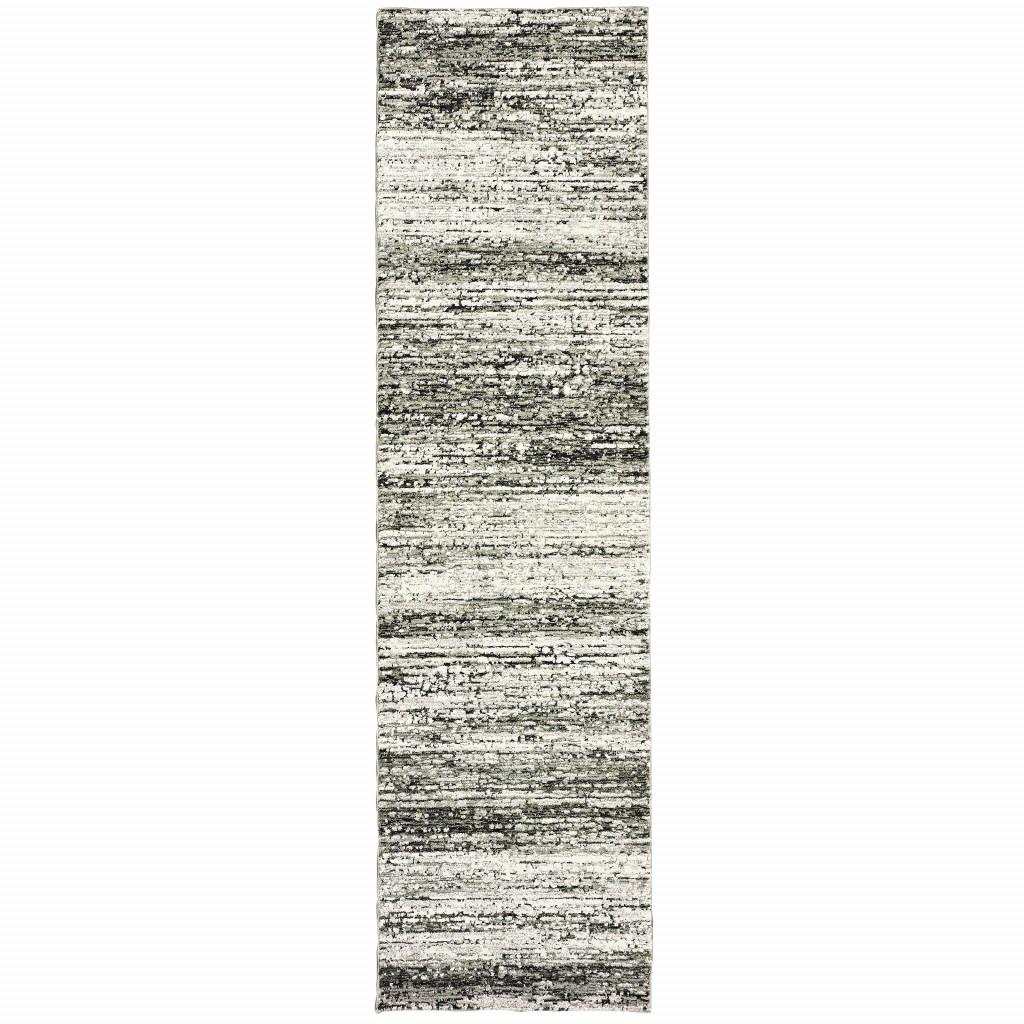 2'x8' Ash and Slate Abstract Runner Rug