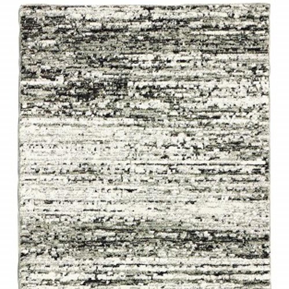 12' Ash and Slate Abstract Runner Rug