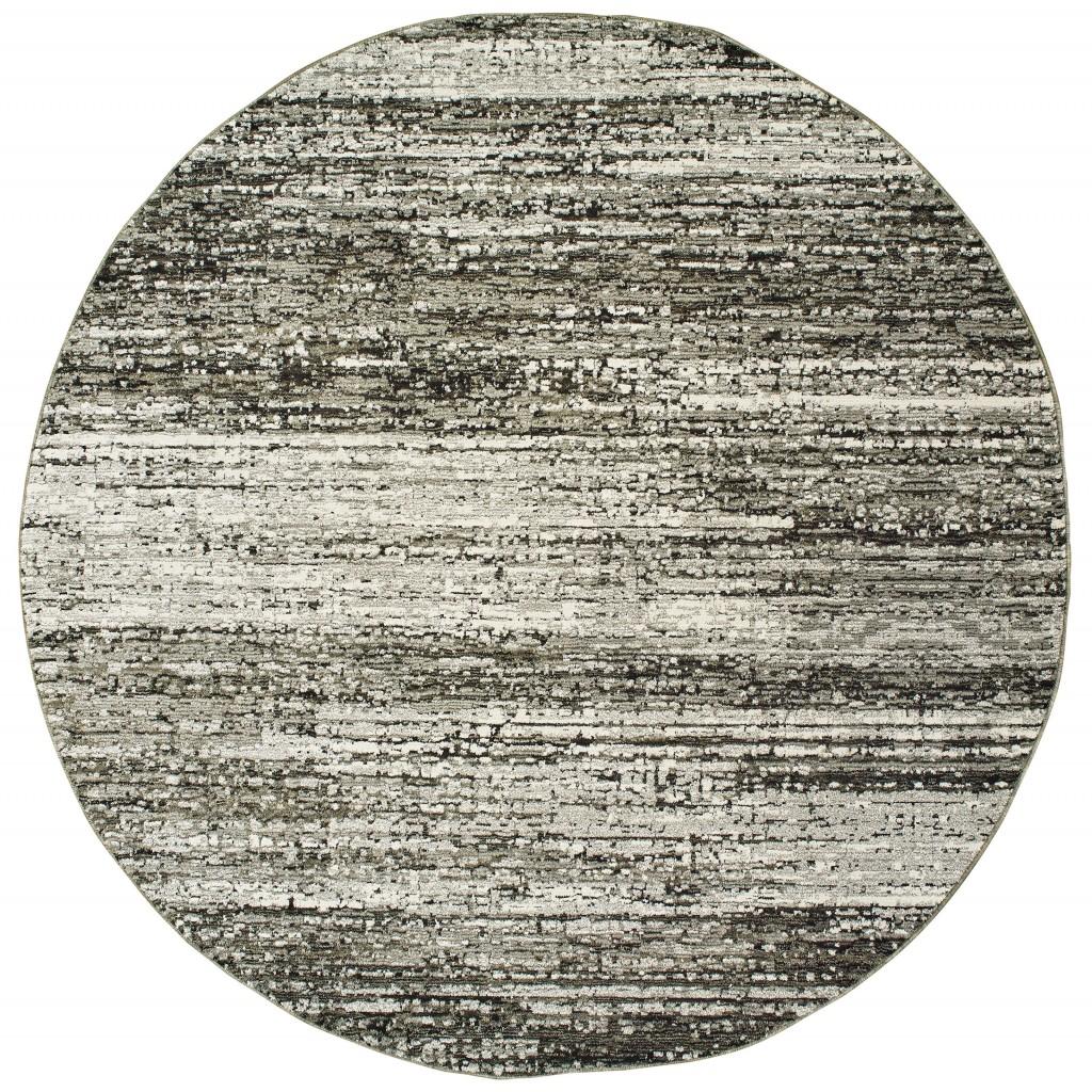 7' Round Ash and Slate Abstract Area Rug Default Title