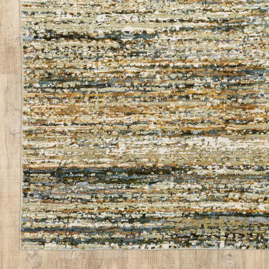 3'x5' Gold and Green Abstract Area Rug