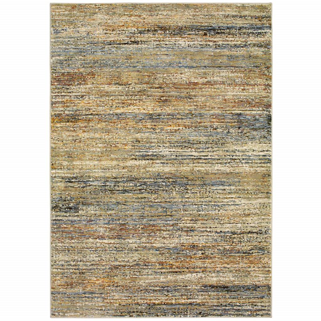 10'x14' Gold and Green Abstract Area Rug Default Title
