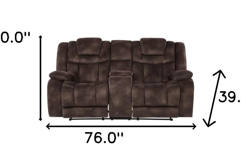 Chocolate Power Reclining Loveseat with Adjustable Power Headrest and USB Port