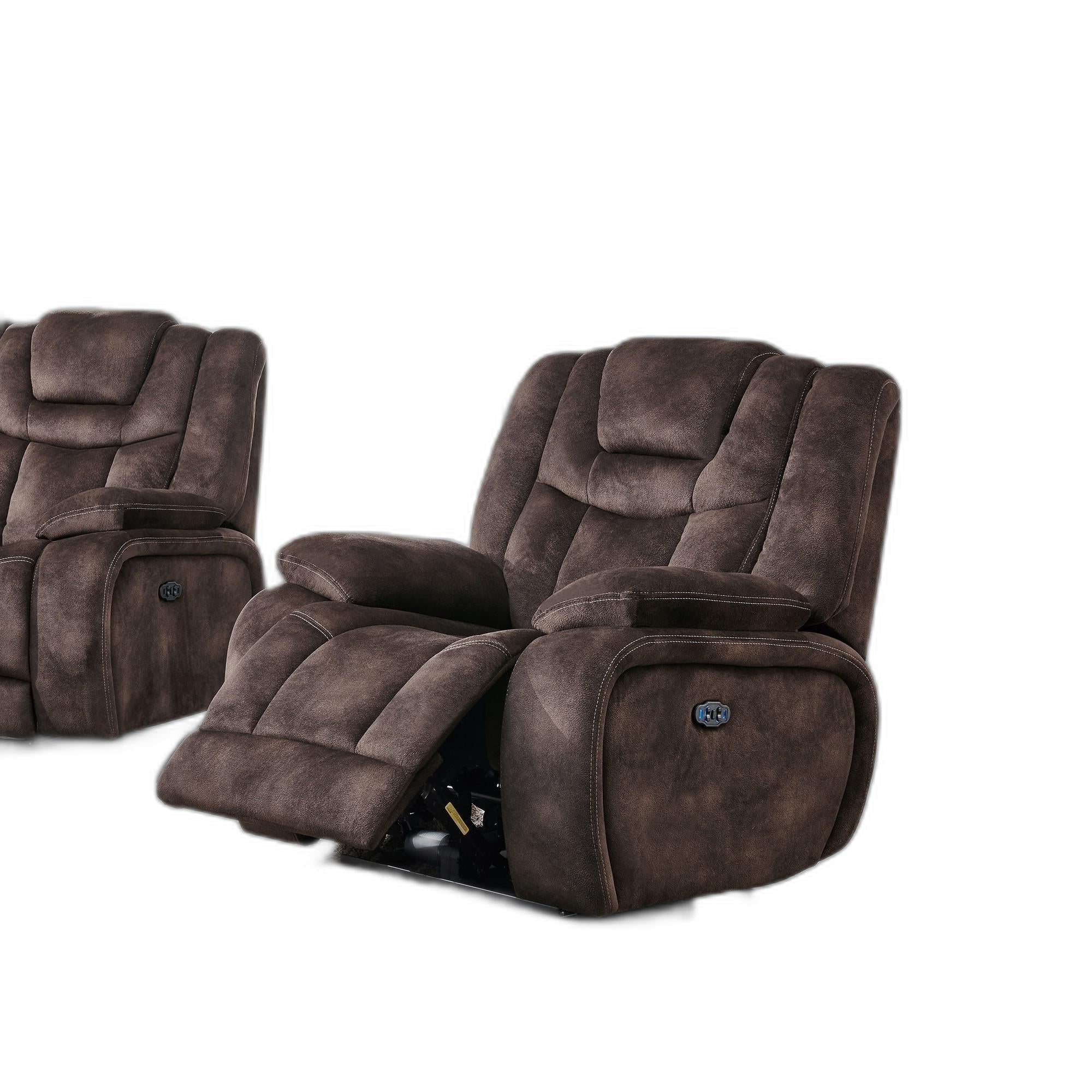 Chocolate Power Glider Recliner with Adjustable Power Headrest and USB Port