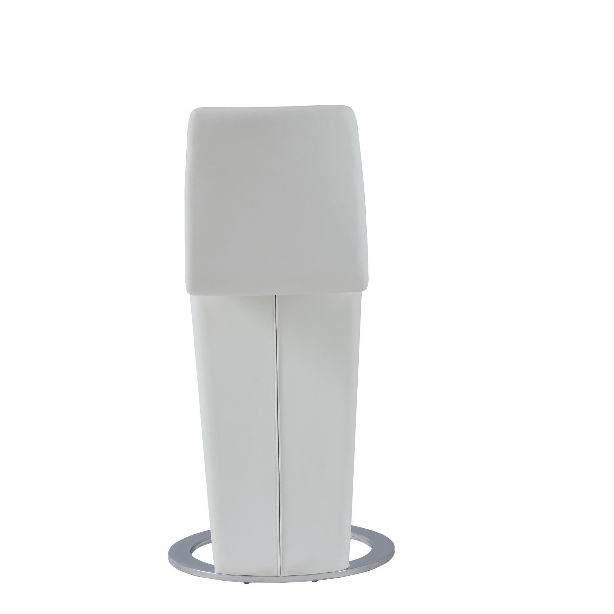 Set of 2 White Z Shape design Barstools with Horse Shoe Shape Base