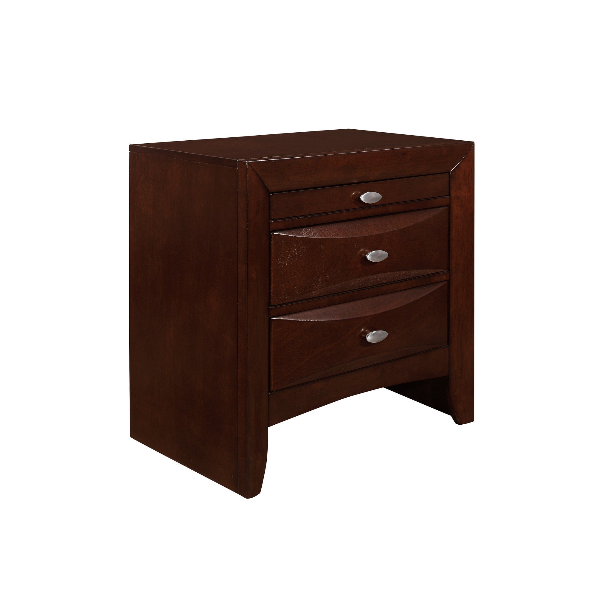 New Merlot Nightstand with 2 Chambered Drawer