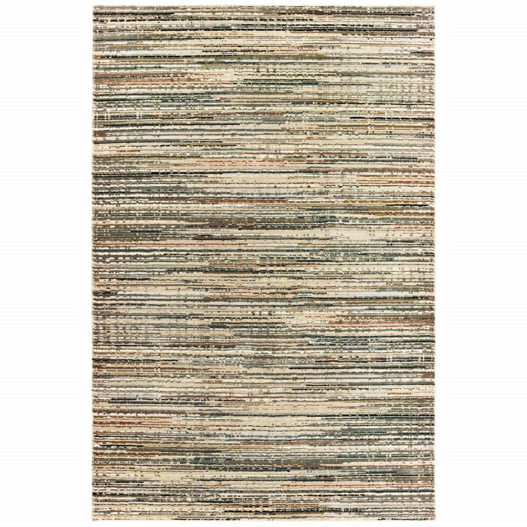 7' x 10' Ivory Sage Abtract Lines Indoor Area Rug Default Title