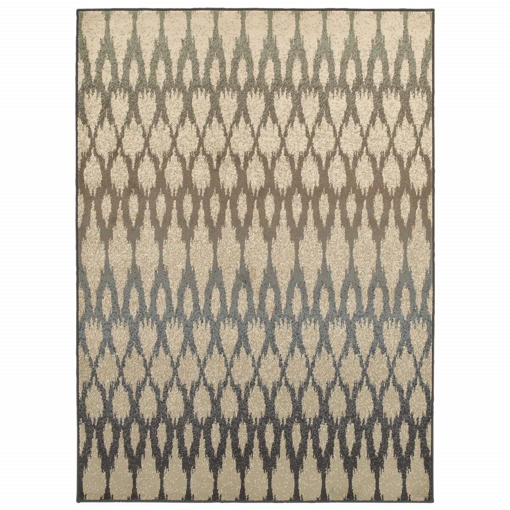 6' x 9' Ivory Gray Light to Dark Geometric Indoor Area Rug Default Title